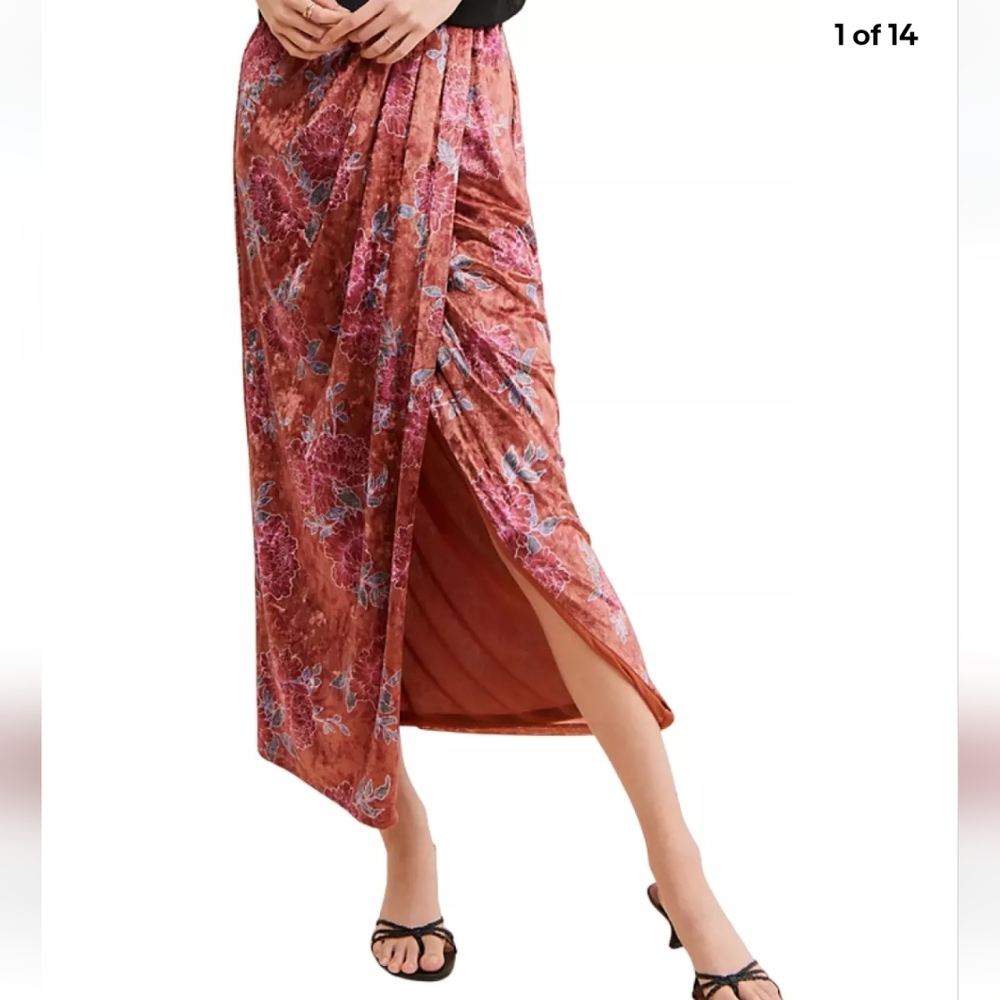 Free People Poets Velvet Sarong Midi Skit